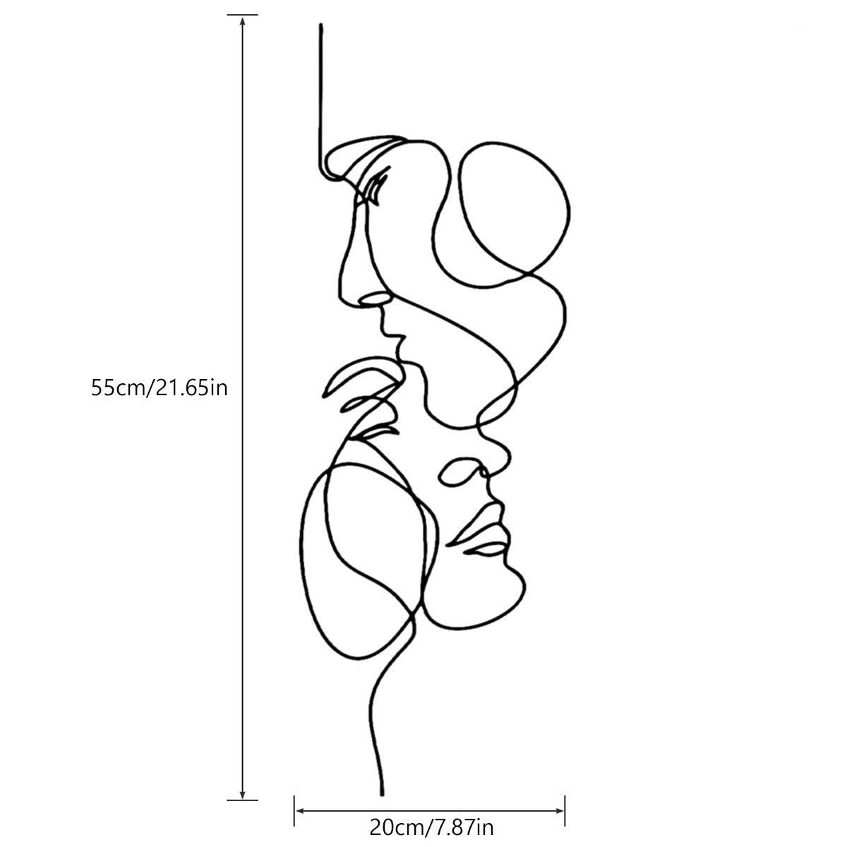Escultura Abstrata de Metal Minimalista Face Lines - Verse