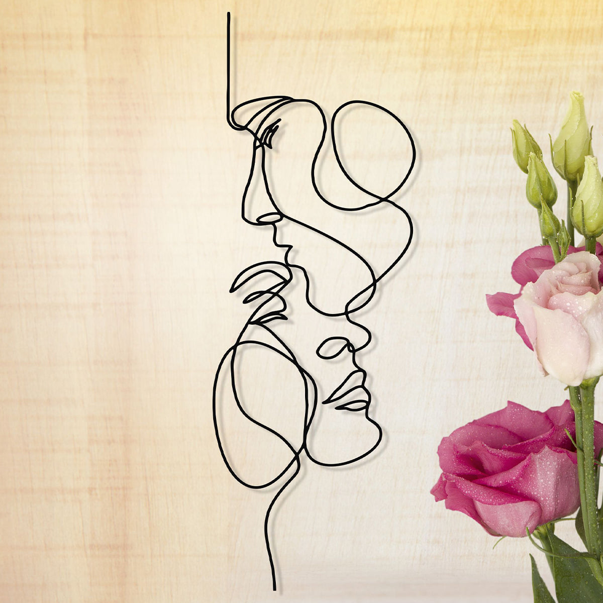 Escultura Abstrata de Metal Minimalista Face Lines - Verse