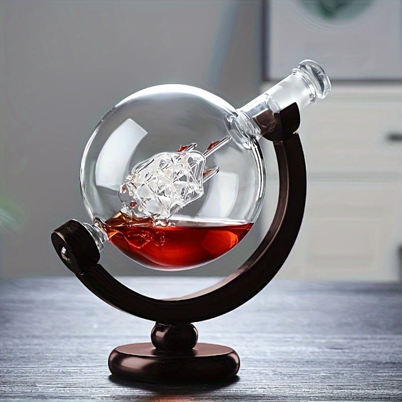 Decanter Whisky Globo Conjunto Recipiente de Vidro - Verse