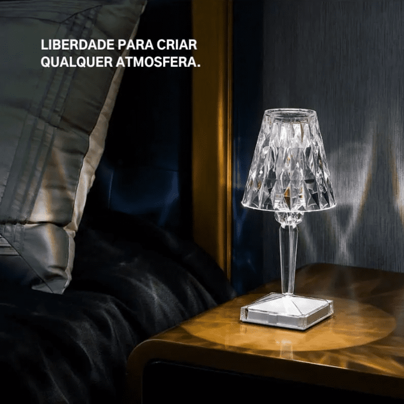 Luminária de Mesa LED Diamante USB 3 em 1 Sem Fio - Verse