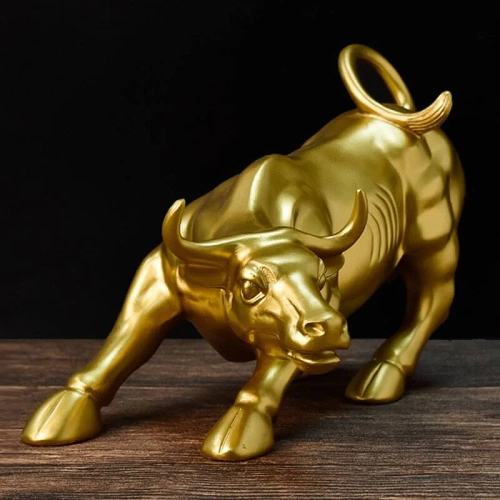 Escultura Touro de Wall Street Dourado - Verse
