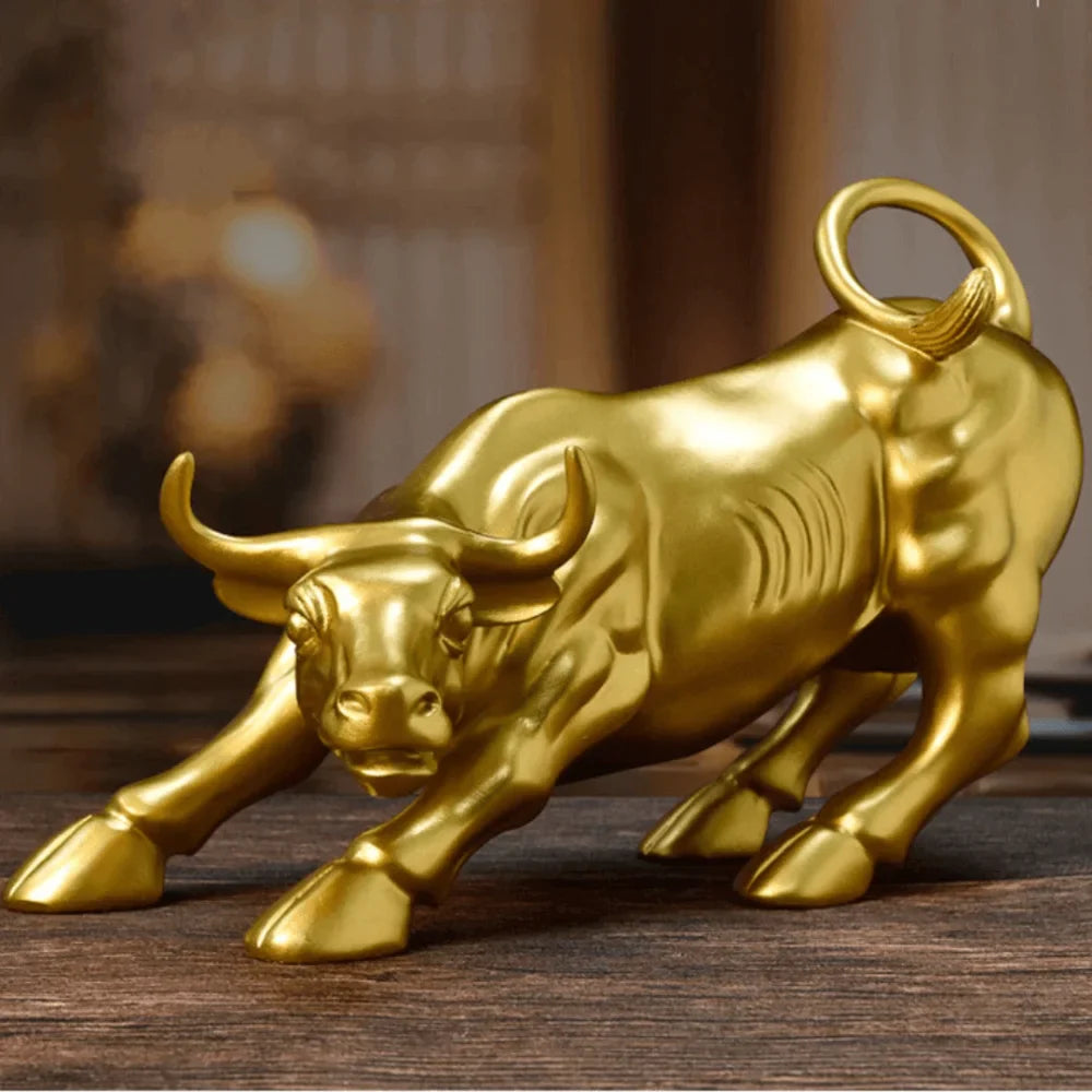 Escultura Touro de Wall Street Dourado - Verse