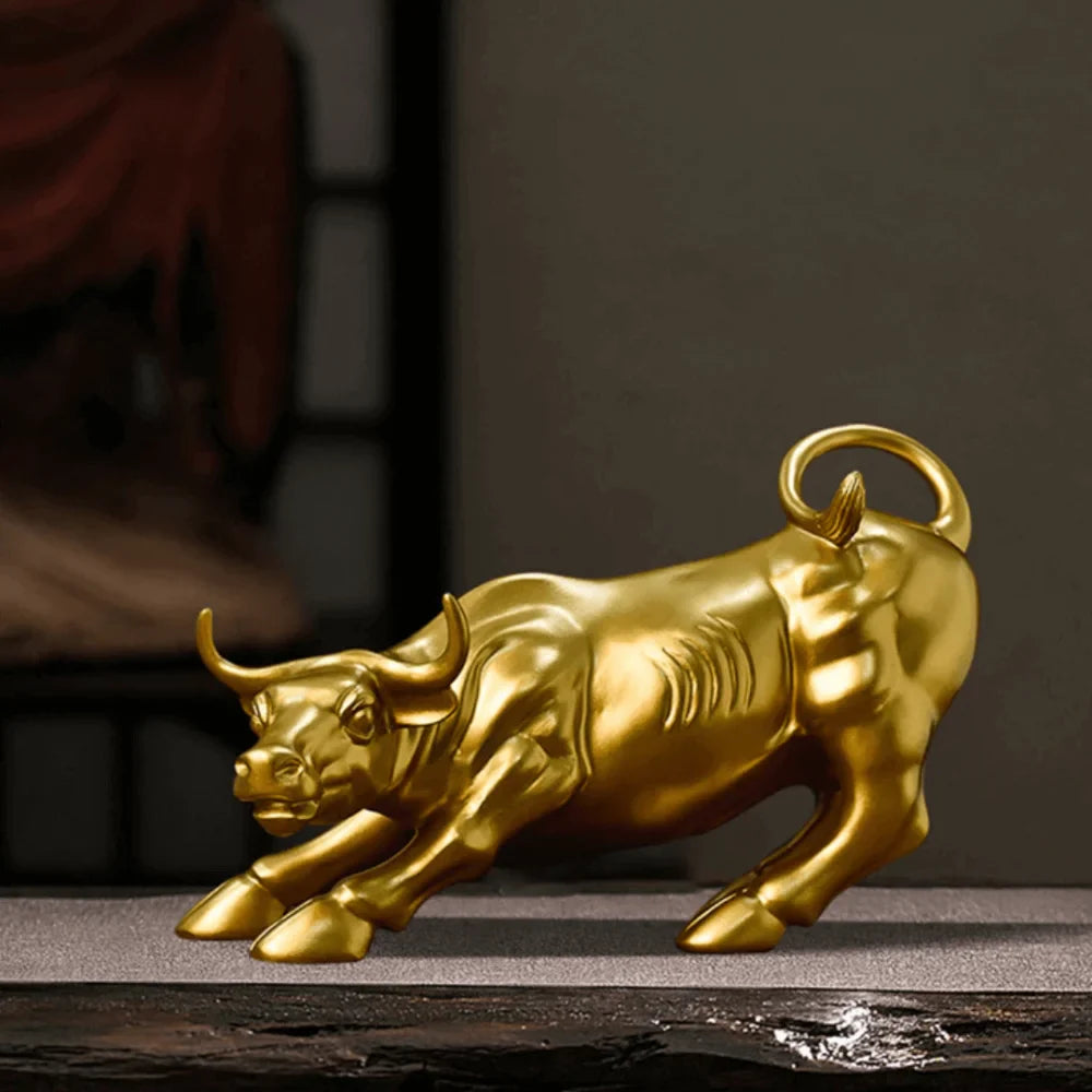 Escultura Touro de Wall Street Dourado - Verse