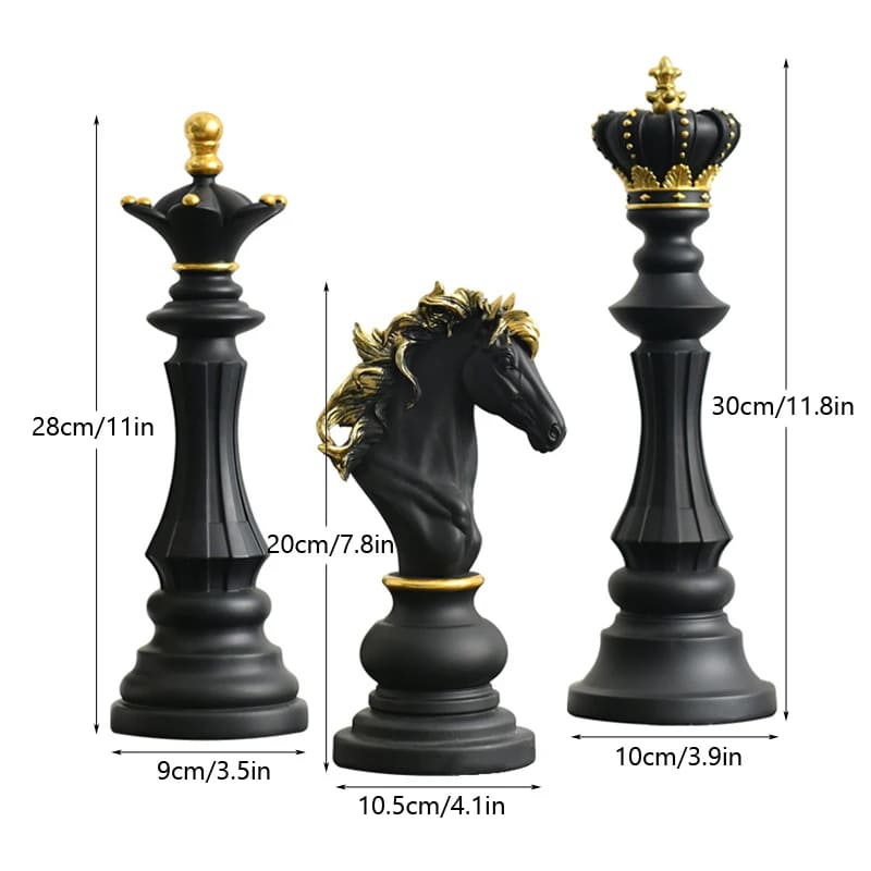 Escultura Peças de Xadrez 3 Peças - Verse