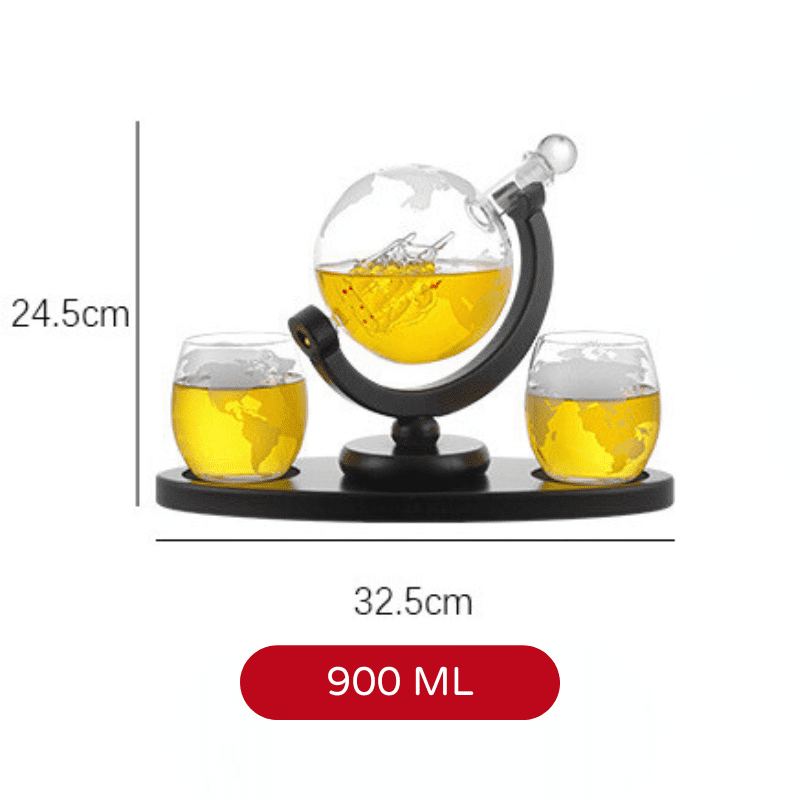 Decanter Whisky Globo Conjunto Recipiente de Vidro - Verse