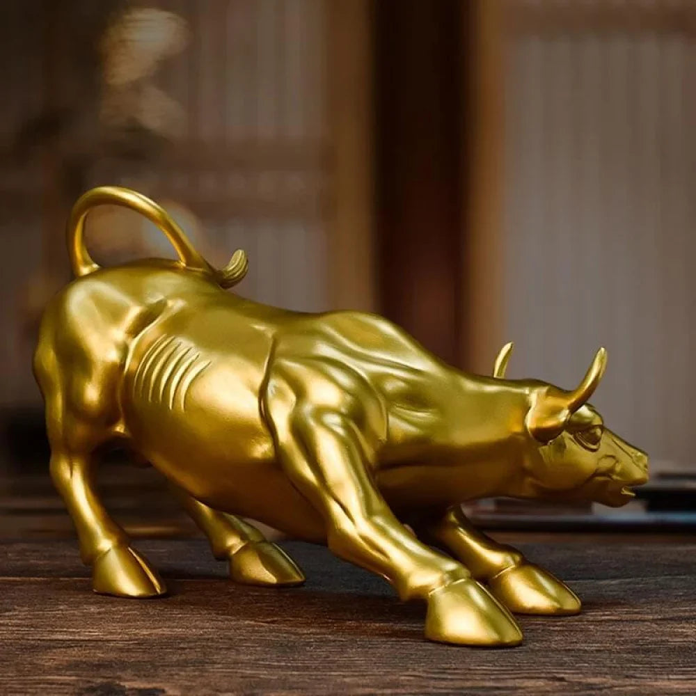 Escultura Touro de Wall Street Dourado - Verse