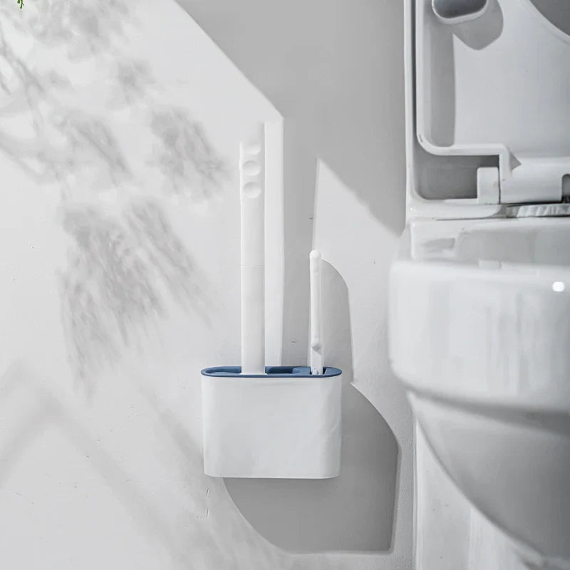 Escova Sanitária Quadrada Silicone + Adesivo para Parede - Verse