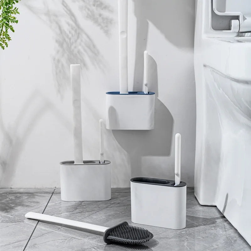 Escova Sanitária Quadrada Silicone + Adesivo para Parede - Verse