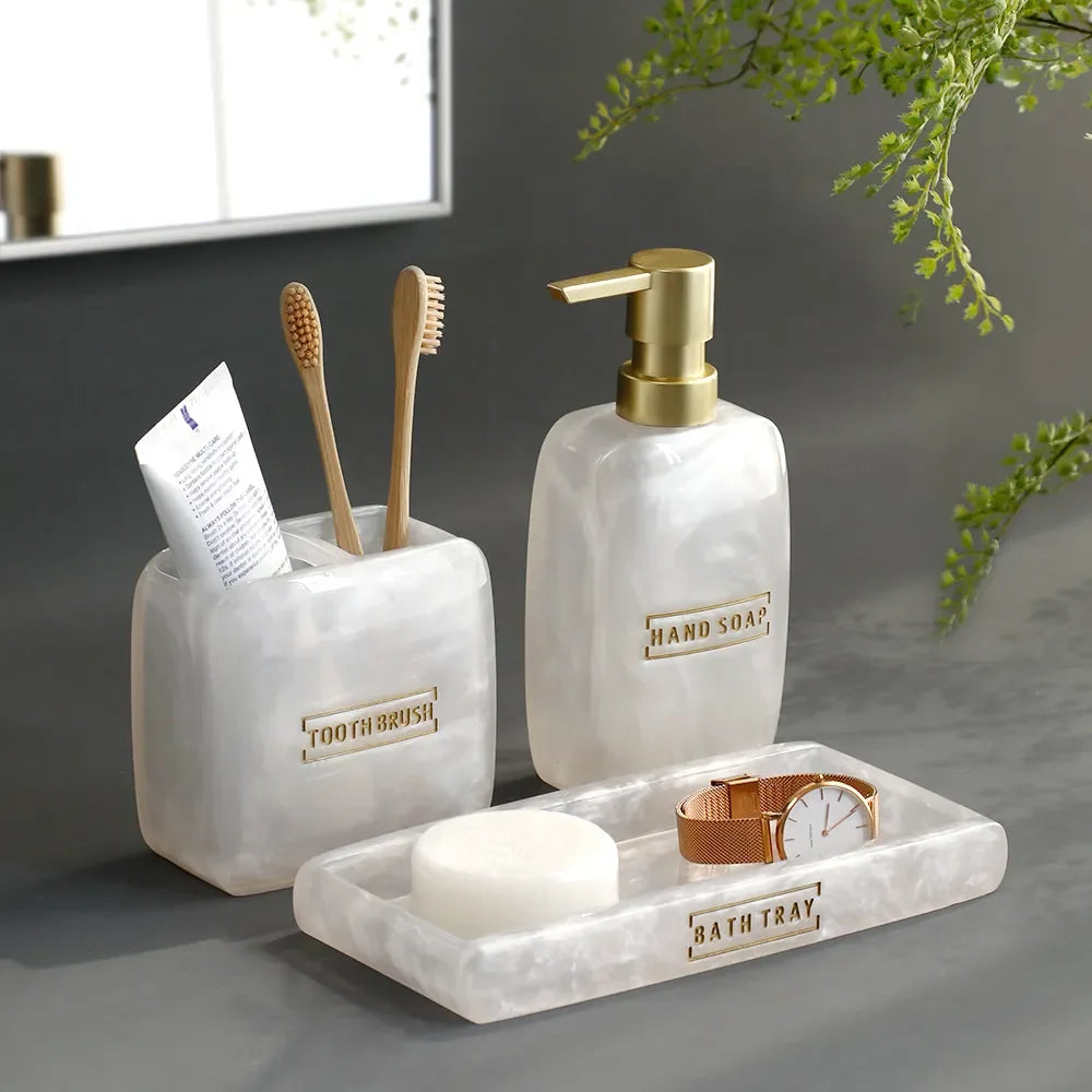 Kit Dispenser Para Banheiro Branco Perolado - Verse