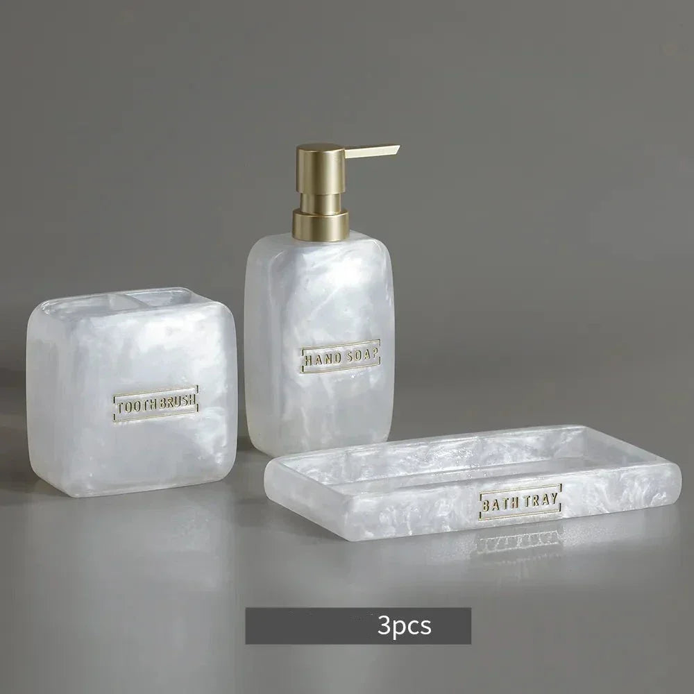 Kit Dispenser Para Banheiro Branco Perolado - Verse